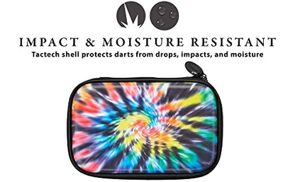 Casemaster by GLD Products Sentinel 6 Dart Case, Holds Extra Accessories, Tips, Shafts and Flights, Compatible with Steel Tip and Soft Tip Darts, Impact & Water Resistant Tactech Shell, Tie Dye - color: Tie Dye
