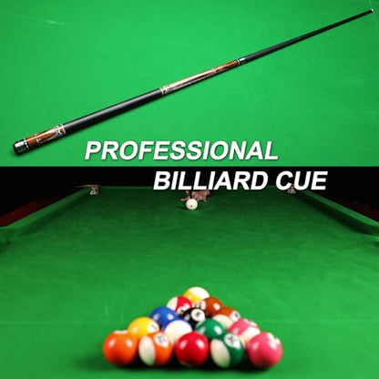 Carbon Fiber Pool Cue Stick 20-21 oz, Professional 13mm Rainbow Tip, 3/8 * 8 Joint, Includes Cue Case, Joint Protectors, Cue Chalks and Gloves - color: CQ-BROWN-20