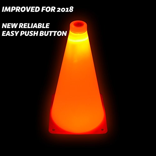 GoSports LED Light Up Sports Cones (6 Pack), 9 Inch
