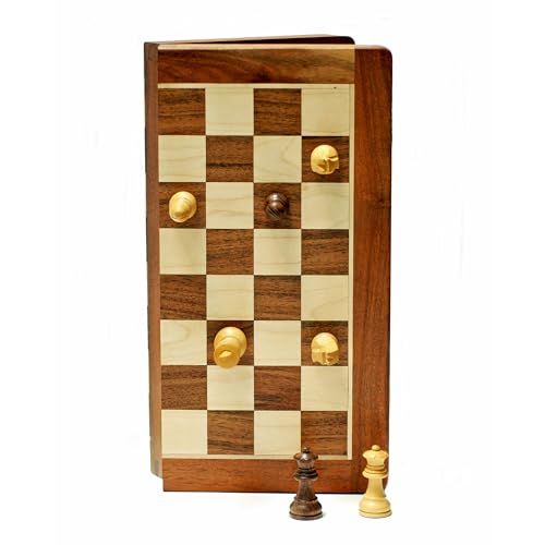 WE Games Travel Magnetic Wood Folding Chess Set - Portable Wooden Chess Board, Perfect Travel Chess Set for Adults, 7 in.