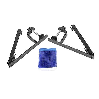 Dilwe Table Tennis Net Post Set, Net Clip Post Set with 2 Metal Clamp Posts for Indoor Outdoor Sports