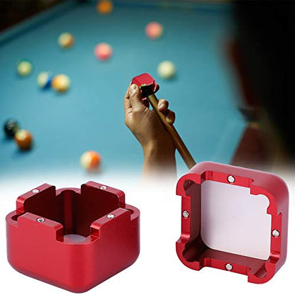 Pool Chalk Holder, Pool Cue Chalk Holder, Red Pool Chalk Cubes, Aluminum Chalk Holder Pool Billiards, Billiard Chalk Holder with Removable Magnetic Cue Stick Chalk Cap (Red)