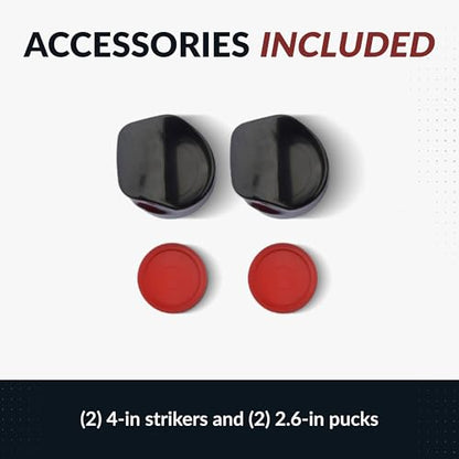 Hathaway Daulton 84-in Air Hockey Table for Game Room – With LED Scoring, Commercial-Grade Blower & Ergonomic Strikers – Includes Pucks & Strikers – Oak Melamine Finish with Black Trim