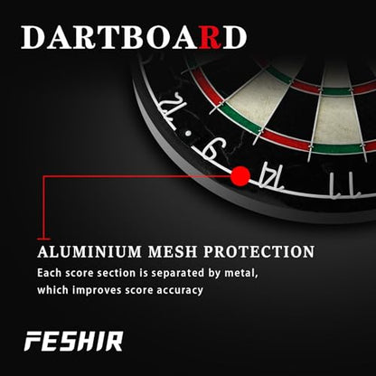 Dart Board,Sisal Dart Board Set for Adults,Bristle Steel Tip Dartboard,Professional 18" Steel Tip Outdoor Dartboard Set,Professional Dart Board Set with 6 Darts Metal Tip