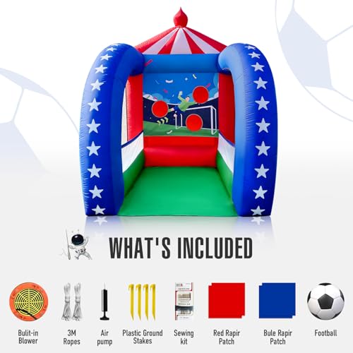 Inflatable Carnival Games — 6.5×6.5×9FT, Built-in Blower, Quick-Inflate — Football Target (Quick-Inflate Outdoor & Indoor Football Game for Backyard Parties, Team Challenges & Event Fun) - style: Football Target