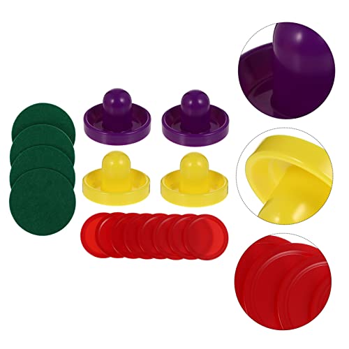 Toyvian 2sets Air Hockey Replacement Pucks and Includes Pucks and Felt Pads for Indoor Games and Boys and Girls Activities