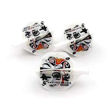 CUESOUL TERO AK4 Dart Flights Standard Shape,Peking Opera Design,Set of 3 pcs - color: White