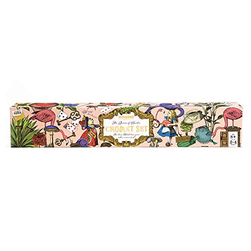Queen of Hearts Flamingo Croquet - Alice in Wonderland Themed Croquet set for adults for kids. 4 Player wooden croquet set by Professor Puzzle.