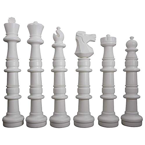 MegaChess Giant Plastic Chess Sets - Black and White - 5 Different Outdoor Giant Chess Sets from 1-Foot to 4 Feet Tall (49 inch King) - size: 49 inch King