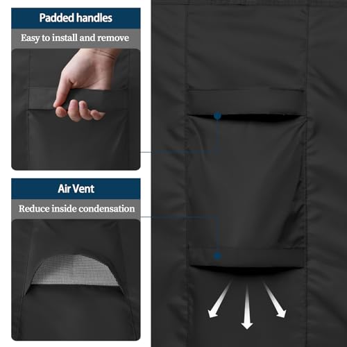 Easy-Going Rectangle Patio Furniture Cover Waterproof Outdoor Dining Table and Chair Cover Anti-UV Outside Sectional Sofa Set Covers (88"L x 58"W x 28"H, Black) - color: Black, size: 88"L x 58"W x 28"H