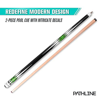 Pool Cue Stick - 58 inch Canadian Maple Billiard Pool Stick - color: Green, size: 18oz