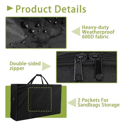 Cornhole Carrying Case,3' X 2' Cornhole Bag Carrying-Case,Weatherproof Cornholes Board Carrying Cases - Includes 2 Pockets & Padded Shoulder Strap(Tailgate Size) - size: 3' x 2' Tailgate Size