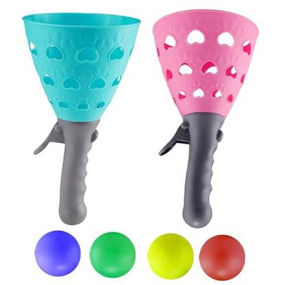 Game Launcher Set with Baskets and Balls for Outdoor and Indoor Fun