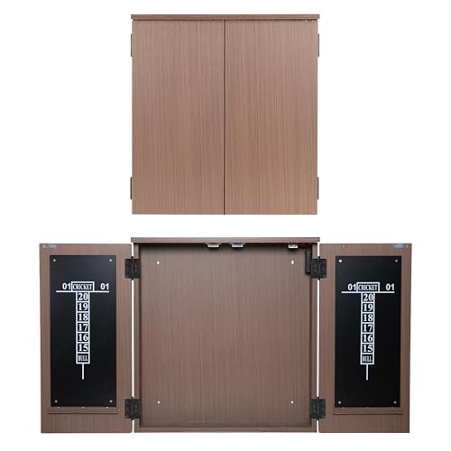 Play Platoon Outdoor Dart Board Cabinet - Dartboard Waterproof Enclosure with Darts Scoreboard, Dart Holder & Dartboards Lighting System for Outside Bar Games & Game Room