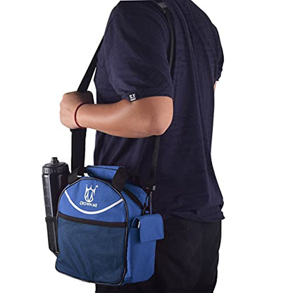CROWN ME Disc Golf Set with 6 Discs and Mini Disc and Starter Disc Golf Bag - color: Blue