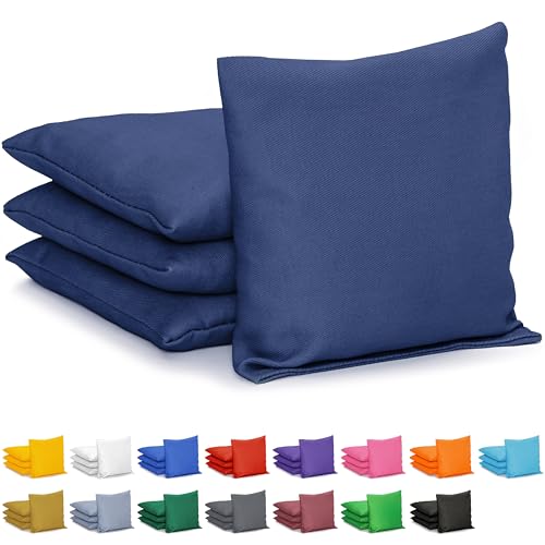 GoSports Classic Cornhole Bean Bags Set of 4-16 Colors Available - Regulation All Weather, Mix and Match - color: Navy