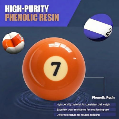 KONLLEN Single Replacement Pool Ball – 2-1/4" Regulation Size & Weight Billiard Ball Made of Phenolic Resin (Choose 1–15 or Cue Ball) - color: #7