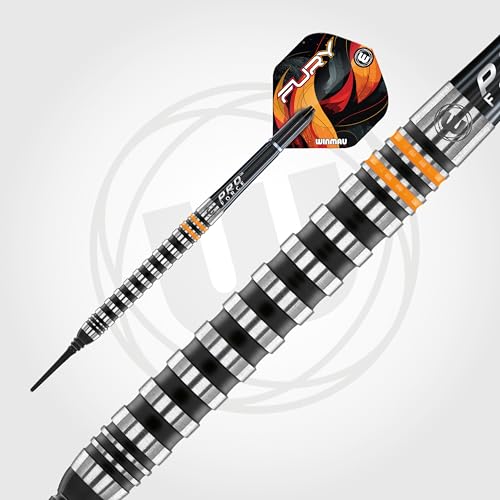 WINMAU Fury 18-20 Gram Tungsten Softip Darts Set with Prism Flights and Vecta Shafts (Stems) - style: 18g