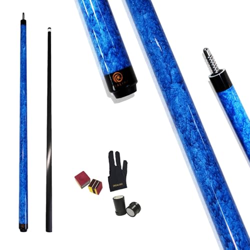 Billiard Cue Carbon T700 Carbon Fiber 56 Inch XTC 12mm Tip Billiard Accessories 1/2 Joint Handmade Straight for 8-Ball/9-Ball 18-20 Ounces - color: Blue