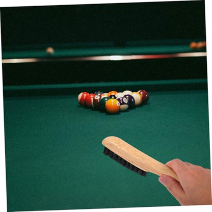 Pool Table Felt Cleaner with Gentle Bristles Solid Wood Handle Billiards Brush for Dust and Dirt Removal Practical Multi-use Billiard Table Accessory for Cushions and Rails