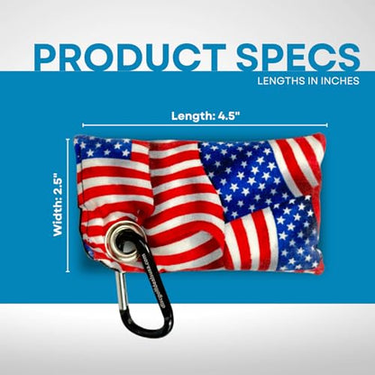 HYZER HOUND DISCS Disc Golf Chalk Bag | Dry Your Hands in the Heat of Summer | Attaches to Bag with a Carabiner | Improve Your Hand Grip for Consistency | Essential Disc Golf Accessories | Chalk - color: USA Flag