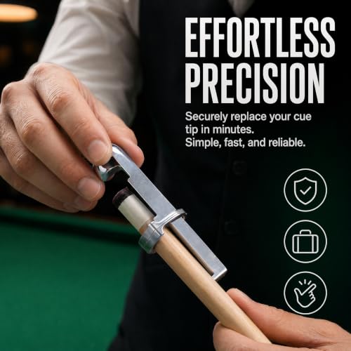 2Sets Pool Cue Repair Kit Billiard Cue Tip Clamp Tool Aluminum Alloy Cue Stick Tip Repair Kit for Pool Table Replacement Accessories