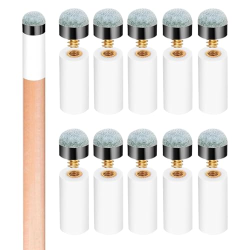 10PCS Pool Cue Tips,Snooker Cue Tip,Screw on Pool Stick Tips Replacement Kit,Billiards Pole Cue Tip,Snooker Tips,Pool Stick Tips Replacement Kit,Pool Queue Stick Tips Kit Suitable for Billiards Room