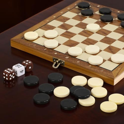 30-piece Ceramic Game Set for Checkers Pieces, Backgammon Sets, and Chess - Compatible with Checker Board Game, Backgammon Pieces, and Chess Pieces only - color: Black and White, size: 27MM