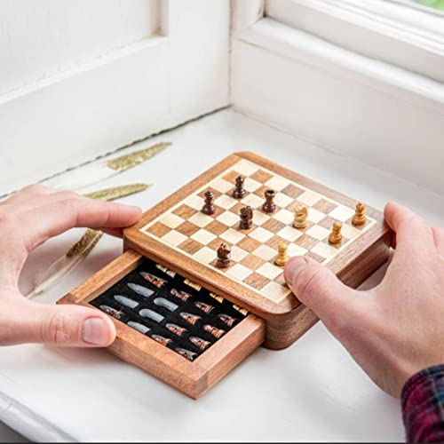 Star Handmade Personalised Luxury Chess Set-Mens Personalised Gift- Magnetic Wooden Chess Set- Travel Chess- Games for him - Birthday Chess Gift- (7 Inches) - size: 7 Inches