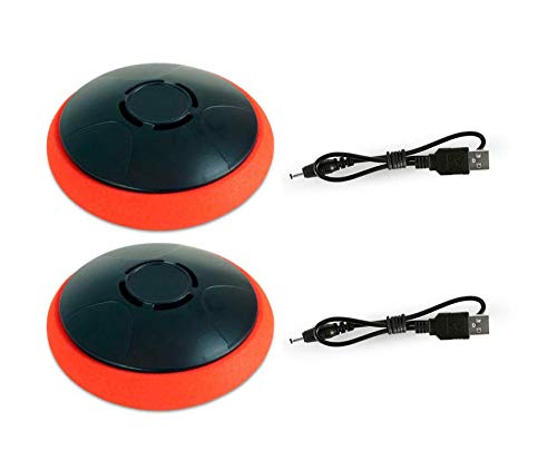 Rechargeable Hover Air Hockey Puck and Paddles, Hover Puck for Any Flat Surface, 2Pcs Air Hockey Strikers - color: orange