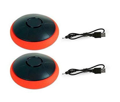 Rechargeable Hover Air Hockey Puck and Paddles, Hover Puck for Any Flat Surface, 2Pcs Air Hockey Strikers - color: orange