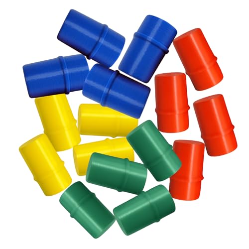 Trouble Board Game Replacement Parts - 16 Piece Set (Red, Green, Blue, Yellow) - Movers, Pawns & Pegs
