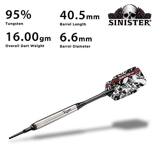 Viper Sinister 95% Tungsten Soft Tip Darts - size: 16 grams, style: Teardrop Barrel