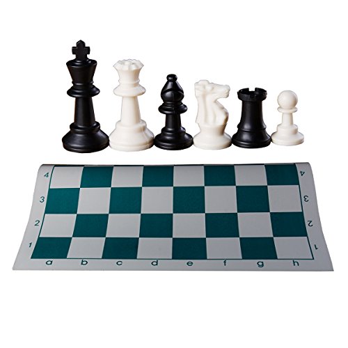 Amerous Chess Set 17" x 17" Roll-up Travel Chess in Carry Tube with Shoulder Strap Easy to Carry for Beginner and Kids