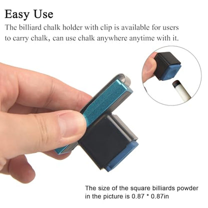 LAKE OF FIRE Chalk Holder Pool Billiards, Pool Cue Chalk Holder with Magnetic Belt Clip Snooker Billiard Accessories - color: Blue, style: Square
