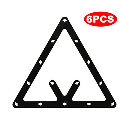 CM Pack of 6 Sheets Magic Ball Rack Pro Triangle Billiards Ball Rack with Pool Table Marker Dots for Rack 8, 9, and 10 Ball Combo Pack and Snooker