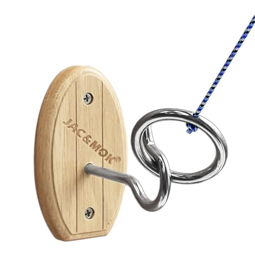 Hook and Ring Toss Game Swing Game DIY Kit -Stainless Steel Ring, Polyester Rope and Hardware - style: short board - blue 1