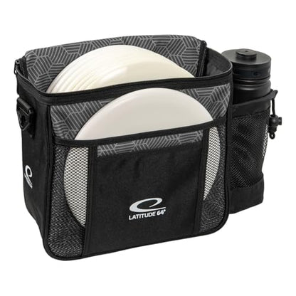 Latitude 64 Slim HEX Shoulder Bag | Lightweight Disc Golf Bag with Putter Pocket | Durable HEX Pattern Nylon Material | Compact Storage for Casual Rounds & Practice | Holds Up to 8 Discs - color: Gray