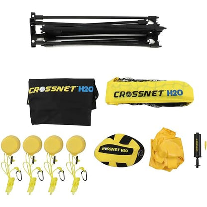 CROSSNET H2O Volleyball Pool Game - Four Square Net - Quick Assemble & Portable - Perfect Pool Toys for All Families W/Accessories