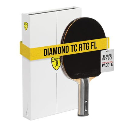 Killerspin Diamond TC Ping Pong Paddle, Advanced Table Tennis Paddle, Memory Book Paddle Case, Red/Black - style: Flared