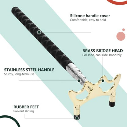 Skylety Pool Cue Snooker Stick Pool Table Accessories Retractable Billiards Cue Rest with Removable Brass Bridge Head - style: Low Bridge Head