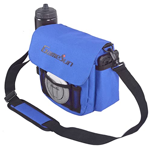 DISC Golf Set-Includes 1pc Heavy Duty Nylon Carry Bag, 2pcs Drivers, 2pcs Mid-Ranges, 2pcs Putters, 1pc Mini Disc Marker, 1pc 12”x12” Embroider Logo Black Towel and 1pc Gift Color Box - color: Blue