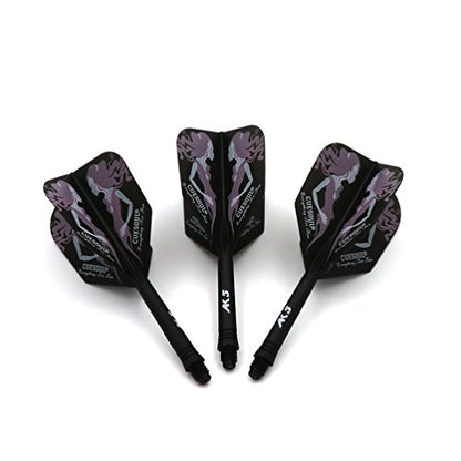 CUESOUL ROST Integrated Dart Shaft and Dart Flight Standard/Slim/Diamond/Big Wing/Tear/Diamond - color: 21mm-Big Wing Shape-Green Sexy Girl