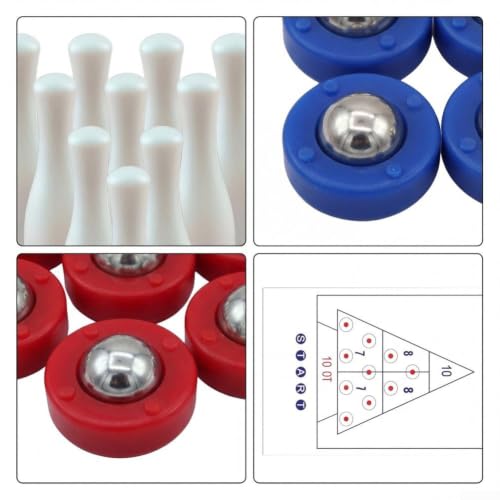 Minhe Tabletop Shuffleboard Bowling Game Interactive Family Game Set With Multiple Playmats For Indoor Enjoyment Bowling Set