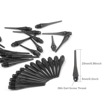 Soft Dart Tips 300 Pack 2BA Thread Plastic Soft Tip Soft Dart Tips Dart Points Replacement Dart Accessories for Darts