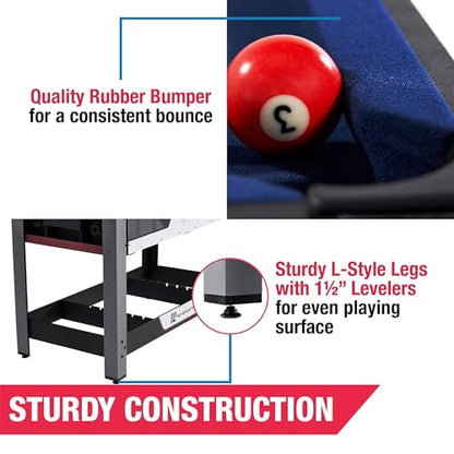 MD Sports Combination Games Multiple Styles Arcade Collection, Billiards, Ping Pong, Hockey, Basketball and Foosball Combination Kit Comes with All The Basics - style: 48 In. Swivel (2-in-1)
