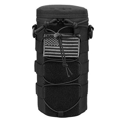 Water Bottle Pouch Molle Tactical Holder Storage Bag for 32oz Carrier - color: Black