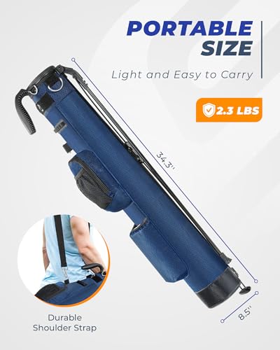 Golf Lightweight Stand Bag, Portable Golf Carry Bag with Insulated Cooler Pocket, Easy to Carry and Ideal for Driving Range, Pitch n Putt, Par 3, Executive Courses - color: Dark Blue