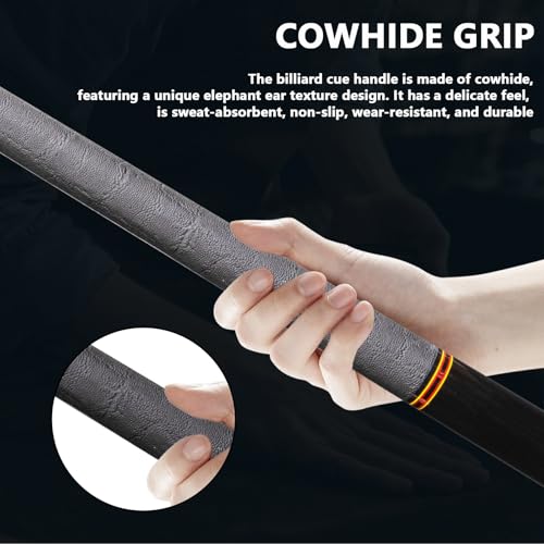 CUEELF Professional Pool Cue Stick – Handmade, Low Deflection | Solid Brass Joint Low Deflection Shaft 12.5mm Pro Tip & Inlay Ring Leather Non-Slip Wrap Precision Balanced - color: CJ-SH-07