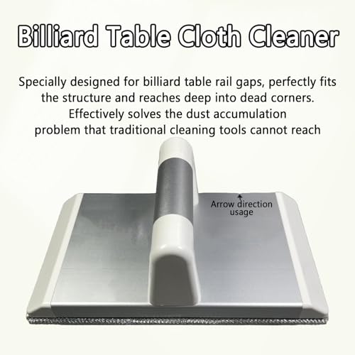 Pool Table Brush, Handheld 7.87in Cleaner for Felt Cloth, with Reusable Base Plate for Dust, Ash & Debris Removal from Billiard Table Rails